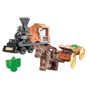 COGO 212 PCS Cowboy Train City Building Blocks Set