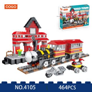 COGO 4105 City Train Station Building Blocks Set