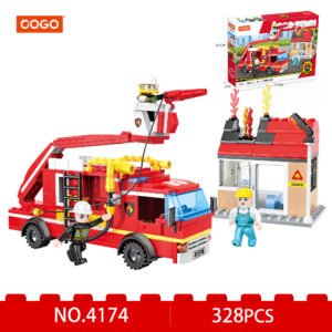COGO Fire Rescue Sprinkler Truck Building Blocks Set