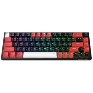 لوحة مفاتيح الألعاب الميكانيكية Redragon K631RGB Castor Pro اللاسلكية بنسبة 65% (Red Switch)