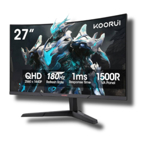 KOORUI 27E6QCA 27 Inch Curved Gaming Monitor QHD