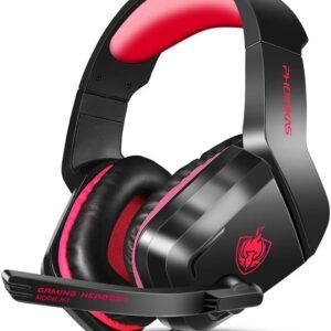 PHOINIKAS H1 Gaming Headset with Noise-Cancelling Mic & LED Lights