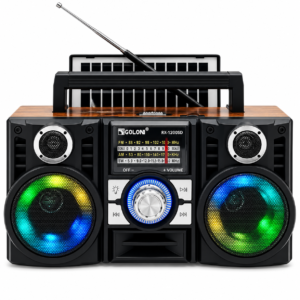 GOLON RX-1200D / RX-1200SD Portable Retro Radio with Bluetooth & Disco Lights