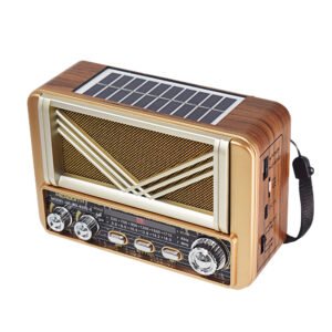 RX-835S-S Vintage Retro Wooden Radio – Bluetooth, USB, TF, TWS & Solar Charging