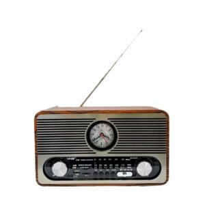 Redwingy NS-6698BT Vintage Wooden Radio with Clock, AM/FM & TF
