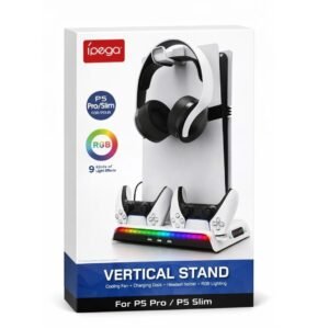 iPega PS5 Slim Multi-Functional Wall Mount Charging Dock with RGB Light