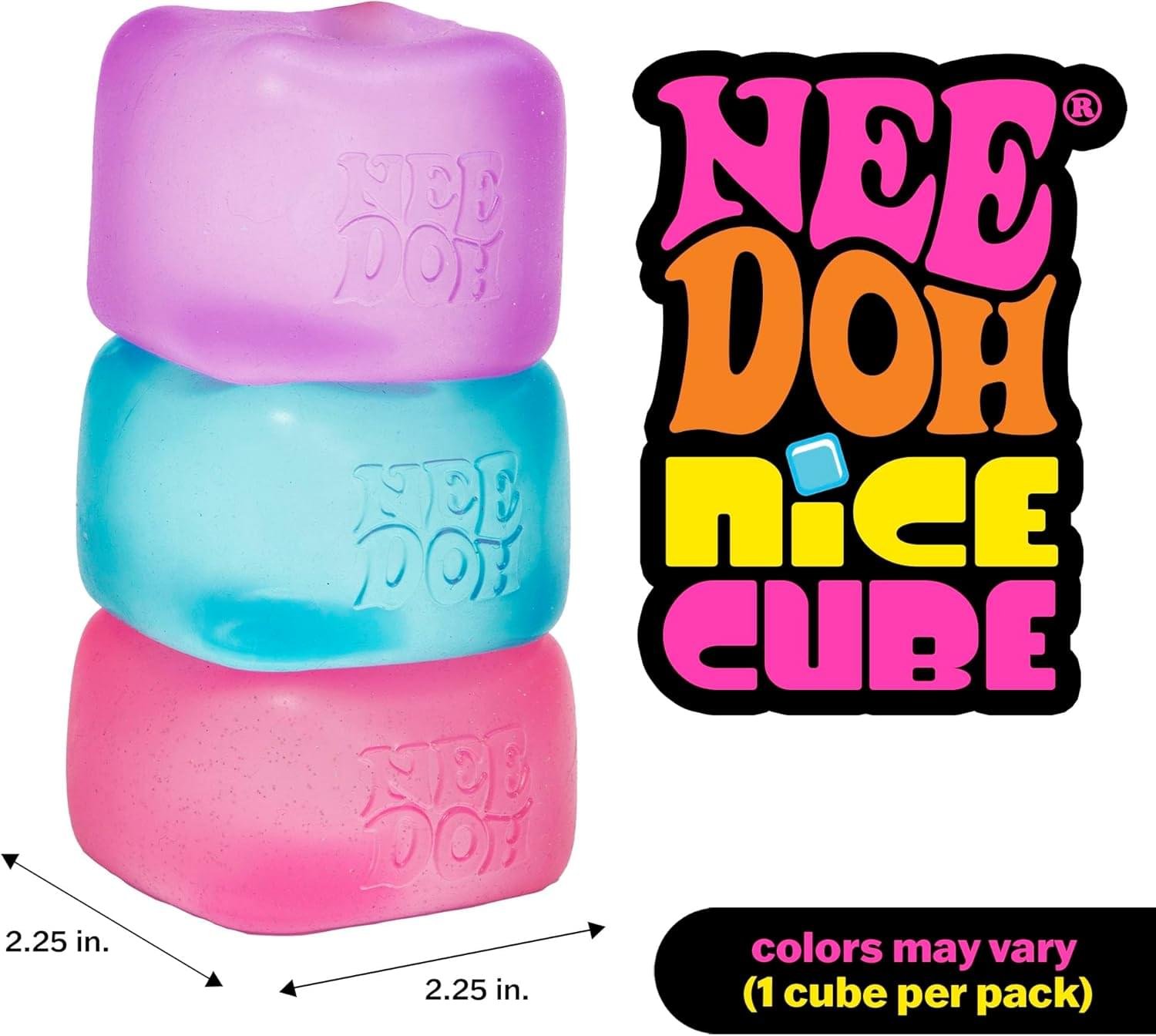 NeeDoh, Nice Cube, Multicolor, Square Shaped Sensory Squish - Image 4