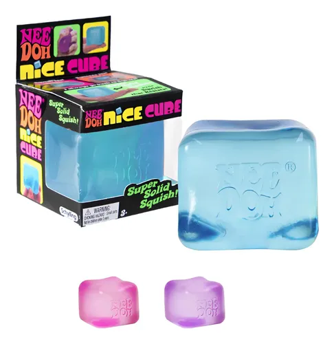 NeeDoh, Nice Cube, Multicolor, Square Shaped Sensory Squish